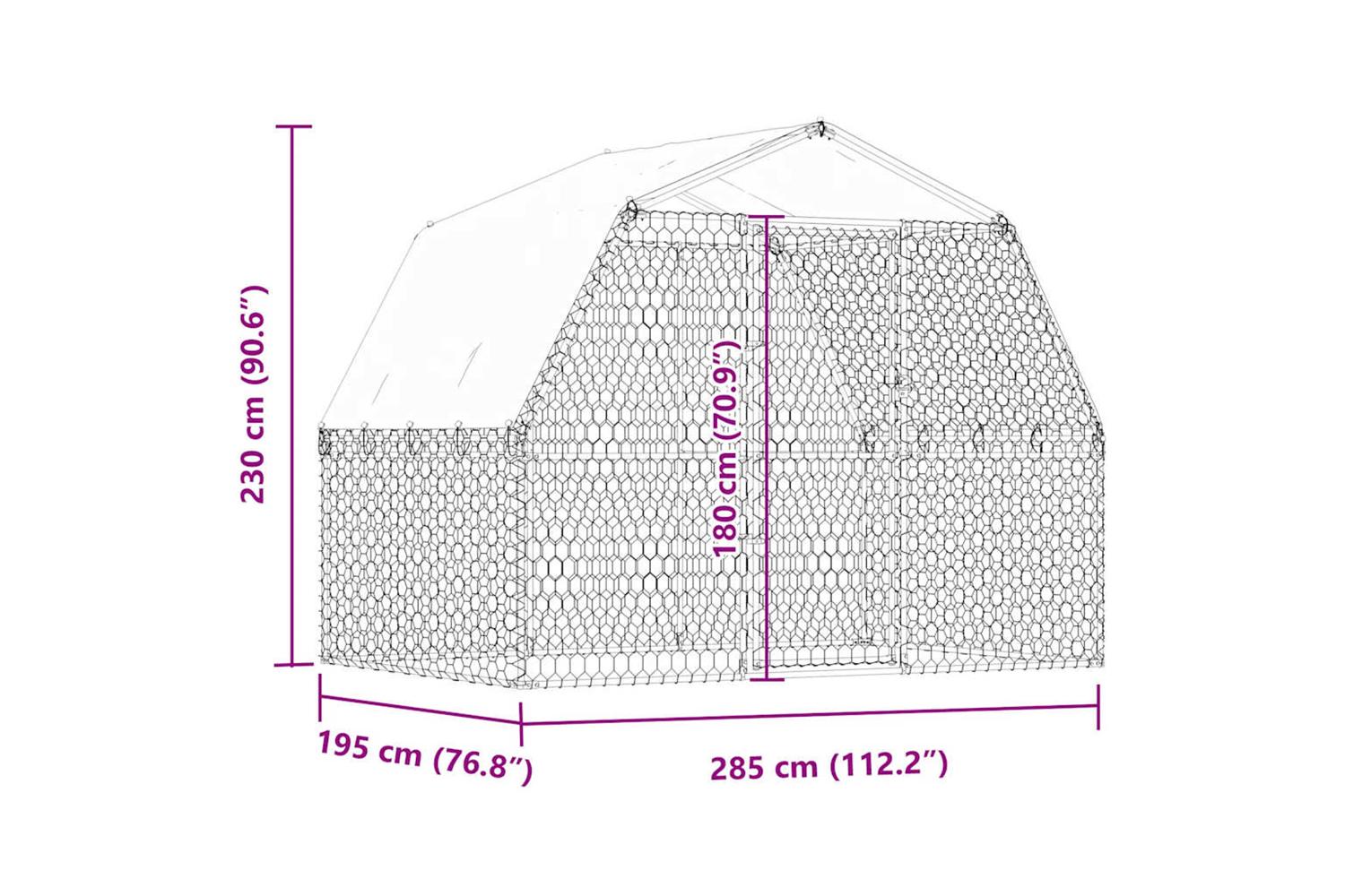 Dog Cage With Roof And Door Silver Galvanised Steel-8