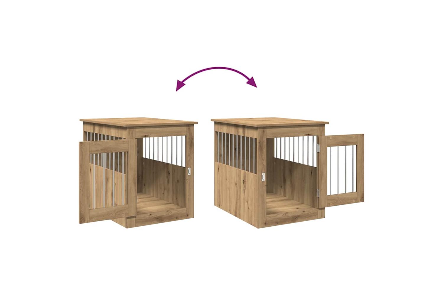 Dog Crate Furniture Artisan Oak 55x75x65 Cm Engineered Wood-8