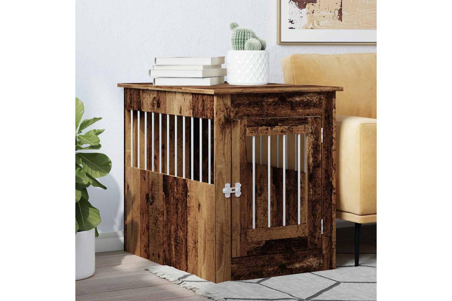 Dog Crate Furniture Old Wood 55x80x68 Cm Engineered Wood-3