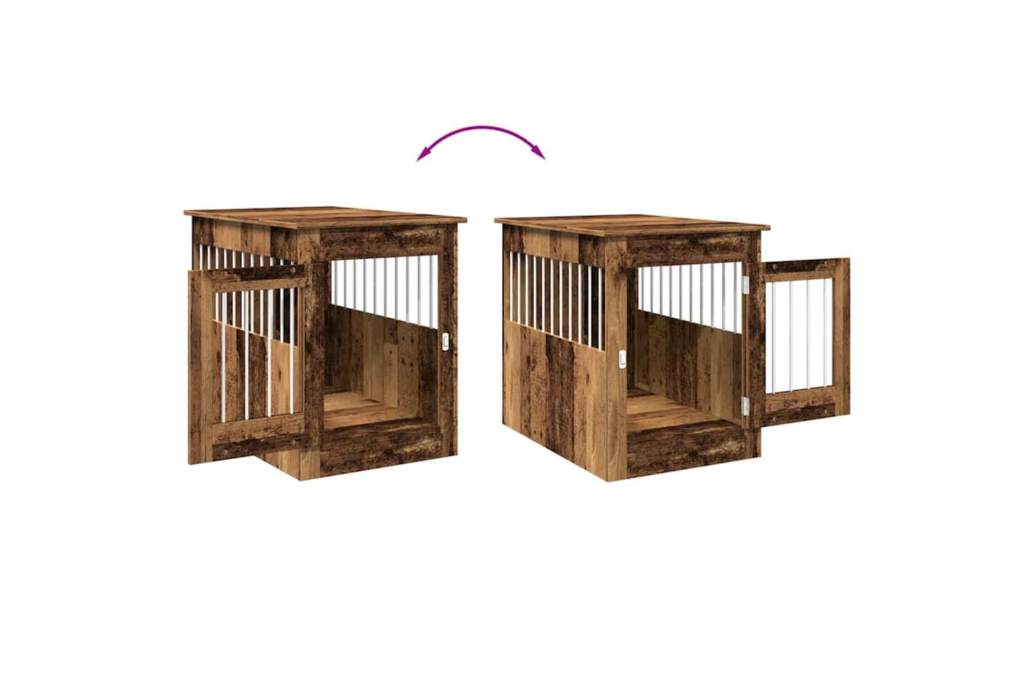 Dog Crate Furniture Old Wood 55x80x68 Cm Engineered Wood-8