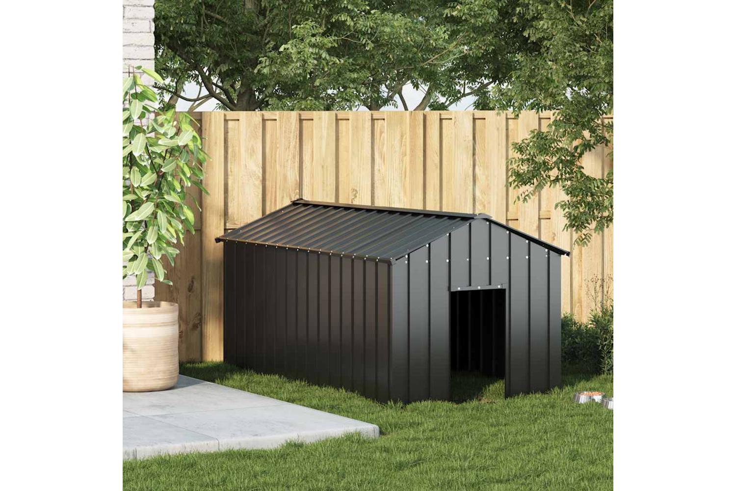 Dog House With Roof 114x202x101 Cm Galvanised Steel-2