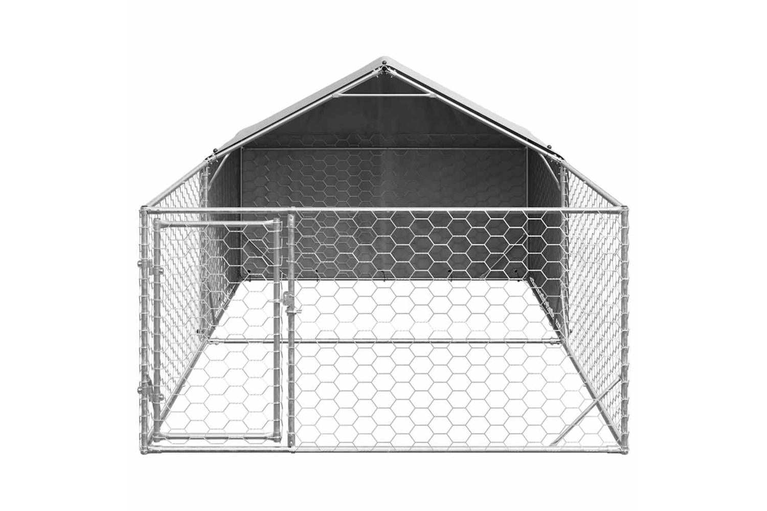 Outdoor Dog Kennel With Run 5x2x15 M Galvanised Steel-3
