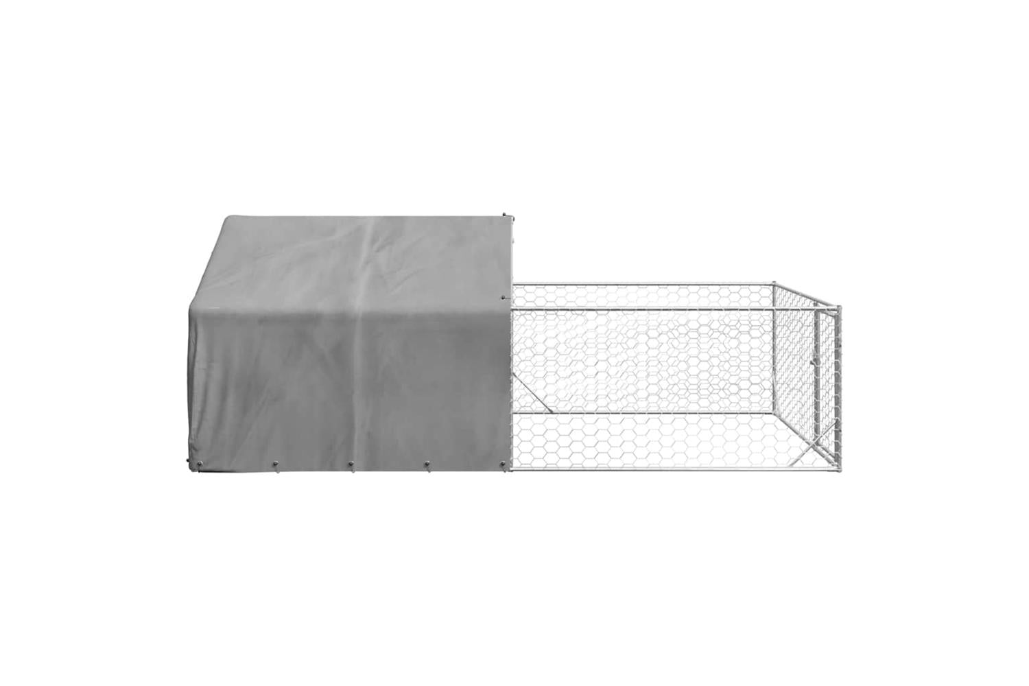 Outdoor Dog Kennel With Run 5x2x15 M Galvanised Steel-4