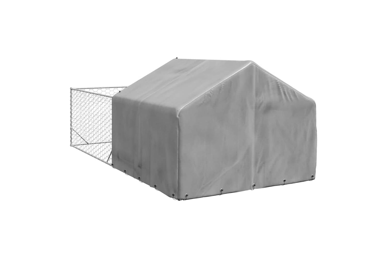 Outdoor Dog Kennel With Run 5x2x15 M Galvanised Steel-5
