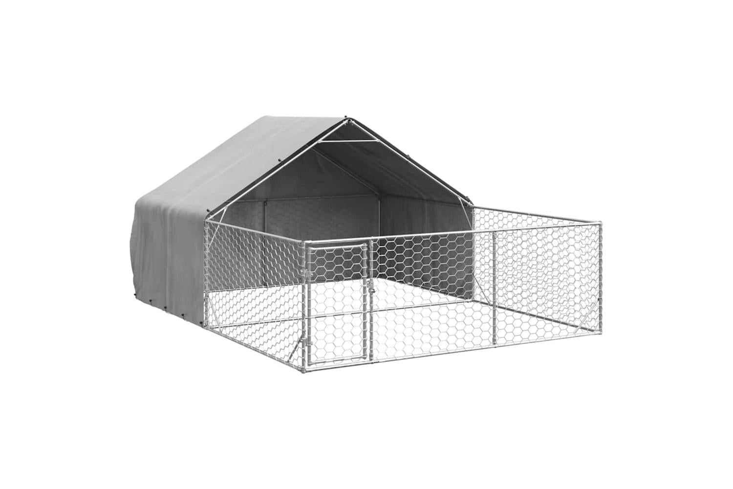 Outdoor Dog Kennel With Run 4x3x19 M Galvanised Steel