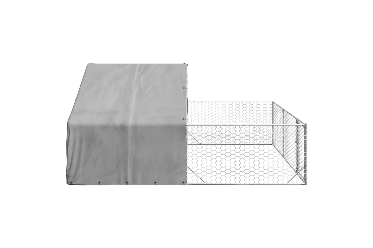 Outdoor Dog Kennel With Run 4x3x19 M Galvanised Steel-4