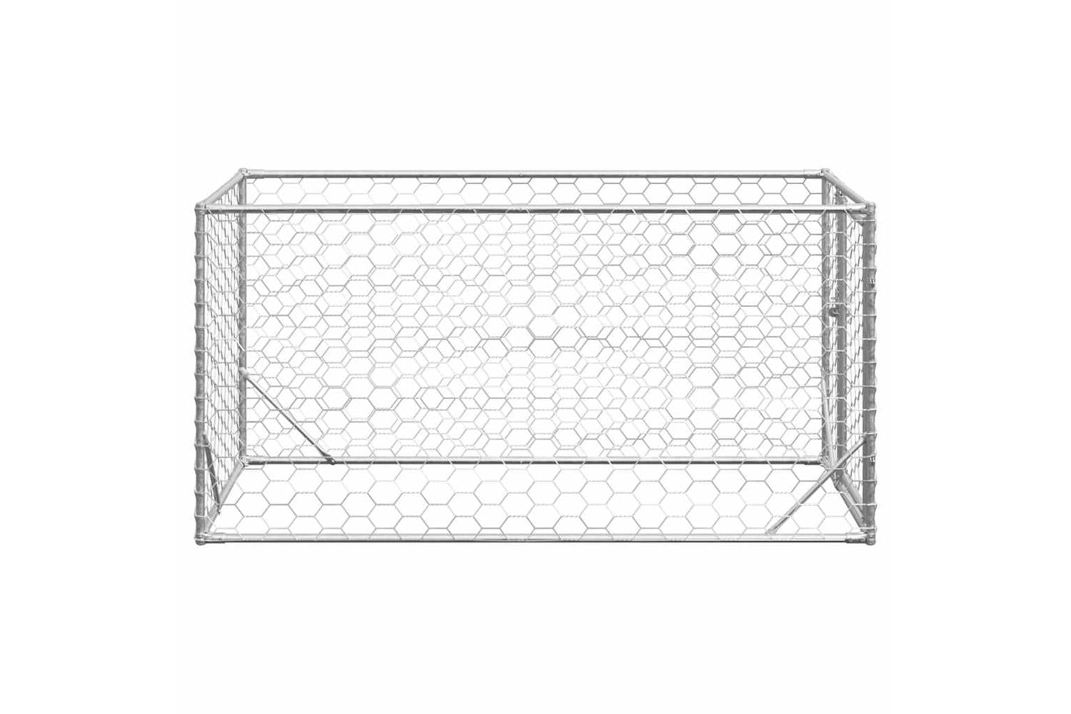 Outdoor Dog Kennel With Door 2x1x1 M Galvanised Steel-4