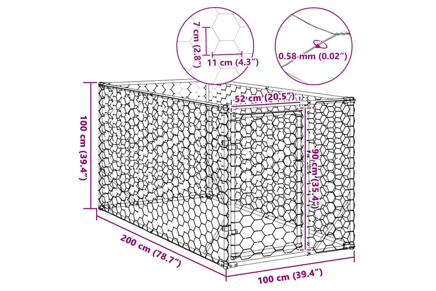 Outdoor Dog Kennel With Door 2x1x1 M Galvanised Steel-8