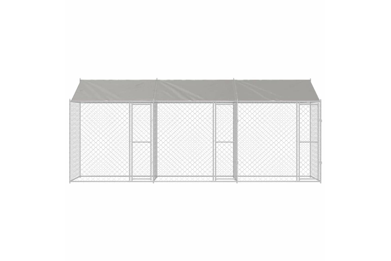 Dog Cage Silver 600 X 200 X 256 Cm Galvanised Steel-4