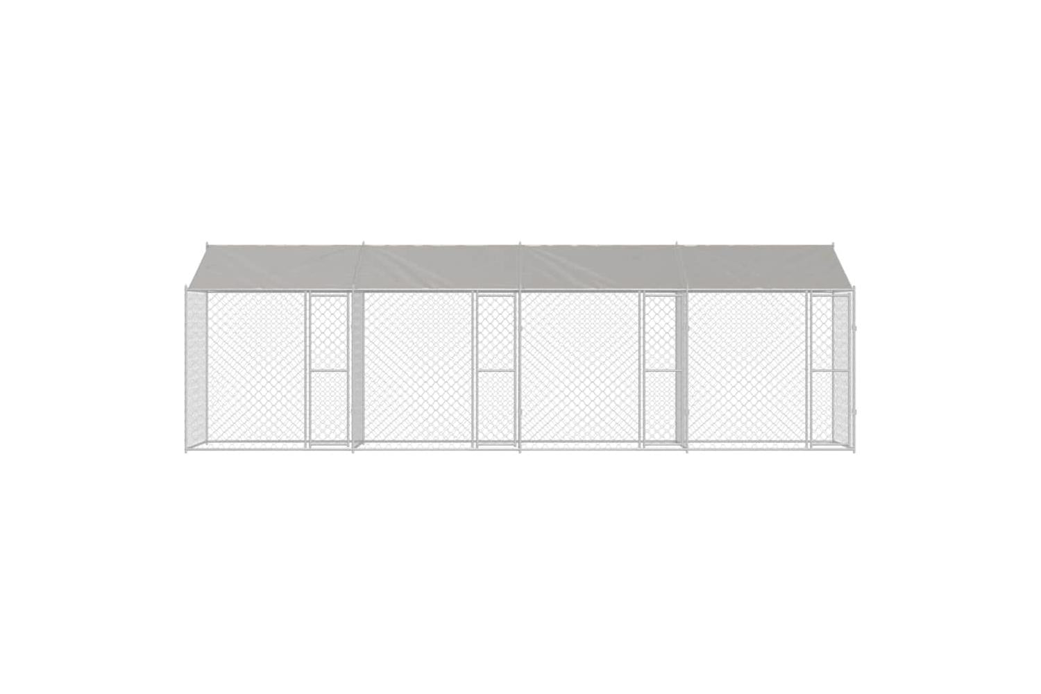 Dog Cage Silver 800 X 200 X 256 Cm Galvanised Steel-4
