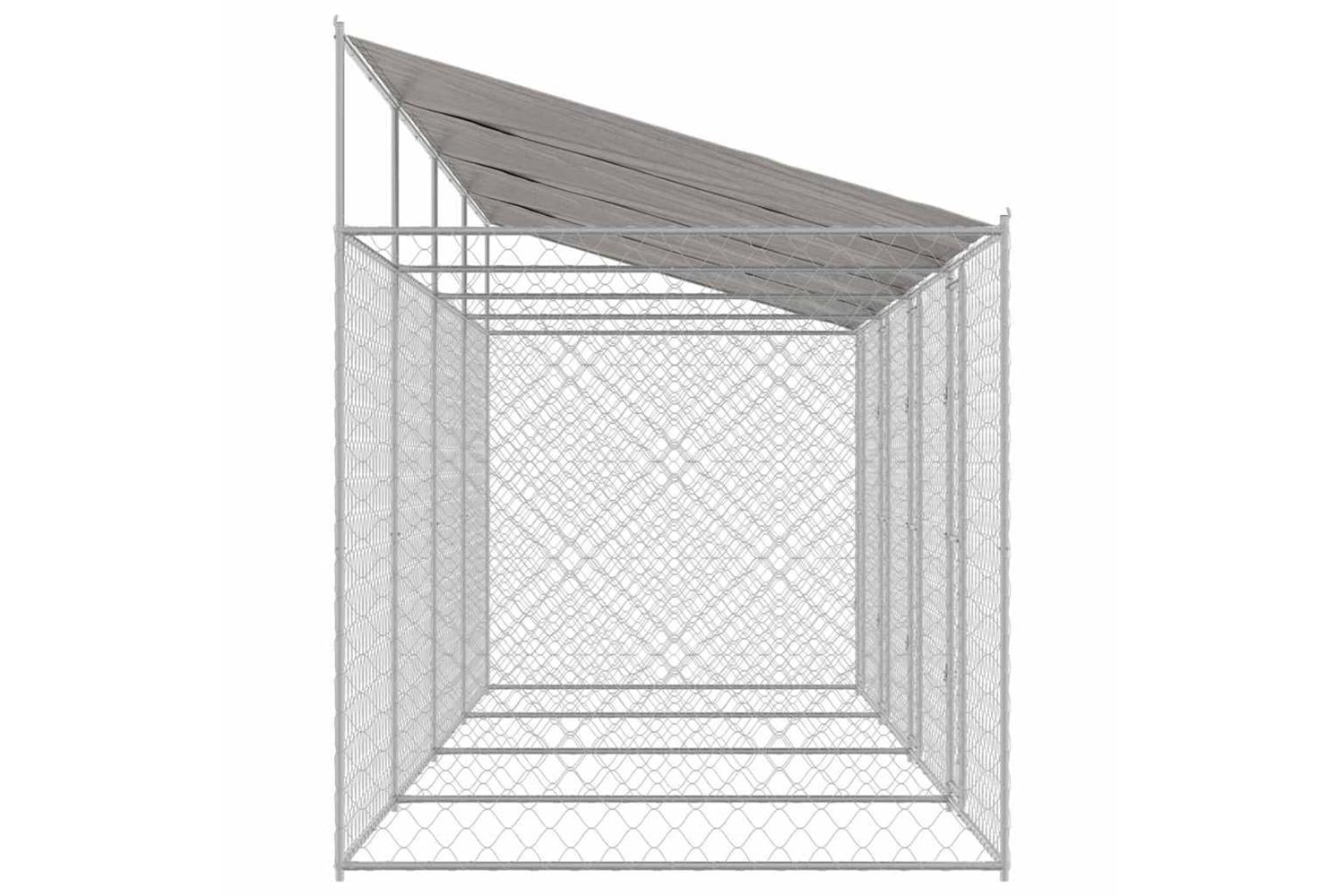 Dog Cage Silver 800 X 200 X 256 Cm Galvanised Steel-5