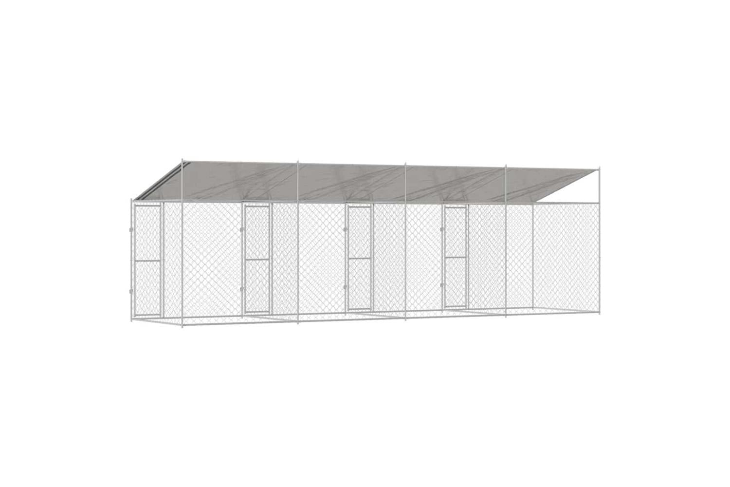 Dog Cage Silver 800 X 200 X 256 Cm Galvanised Steel-6
