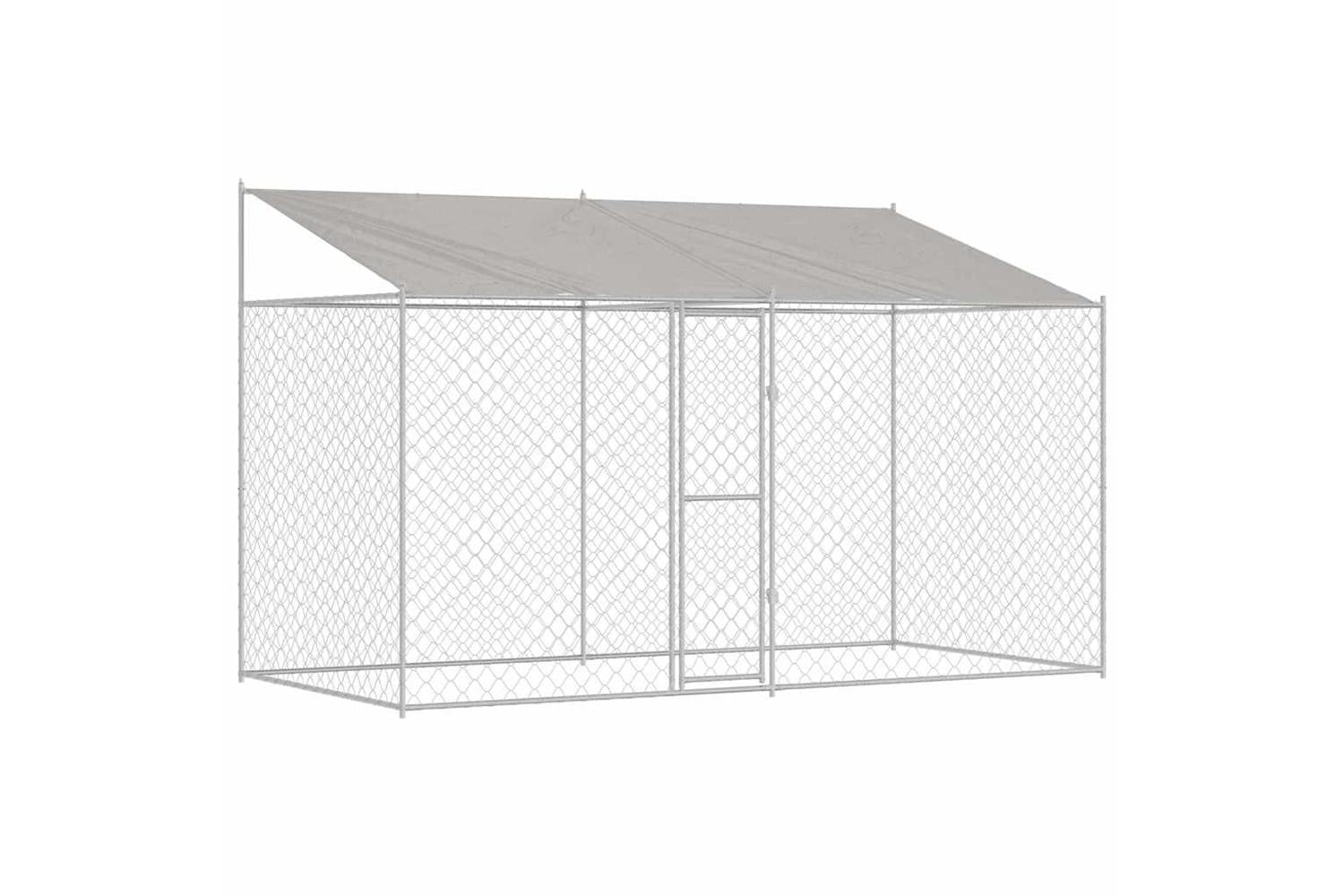 Dog Cage Silver 400 X 200 X 256 Cm Galvanised Steel-2
