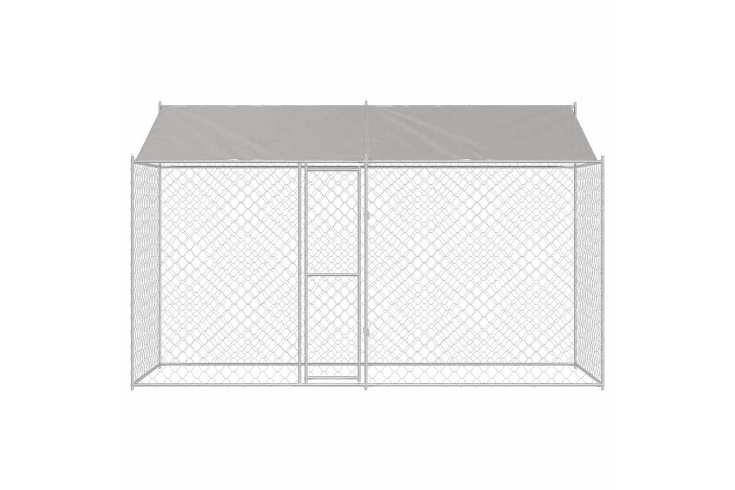 Dog Cage Silver 400 X 200 X 256 Cm Galvanised Steel-4