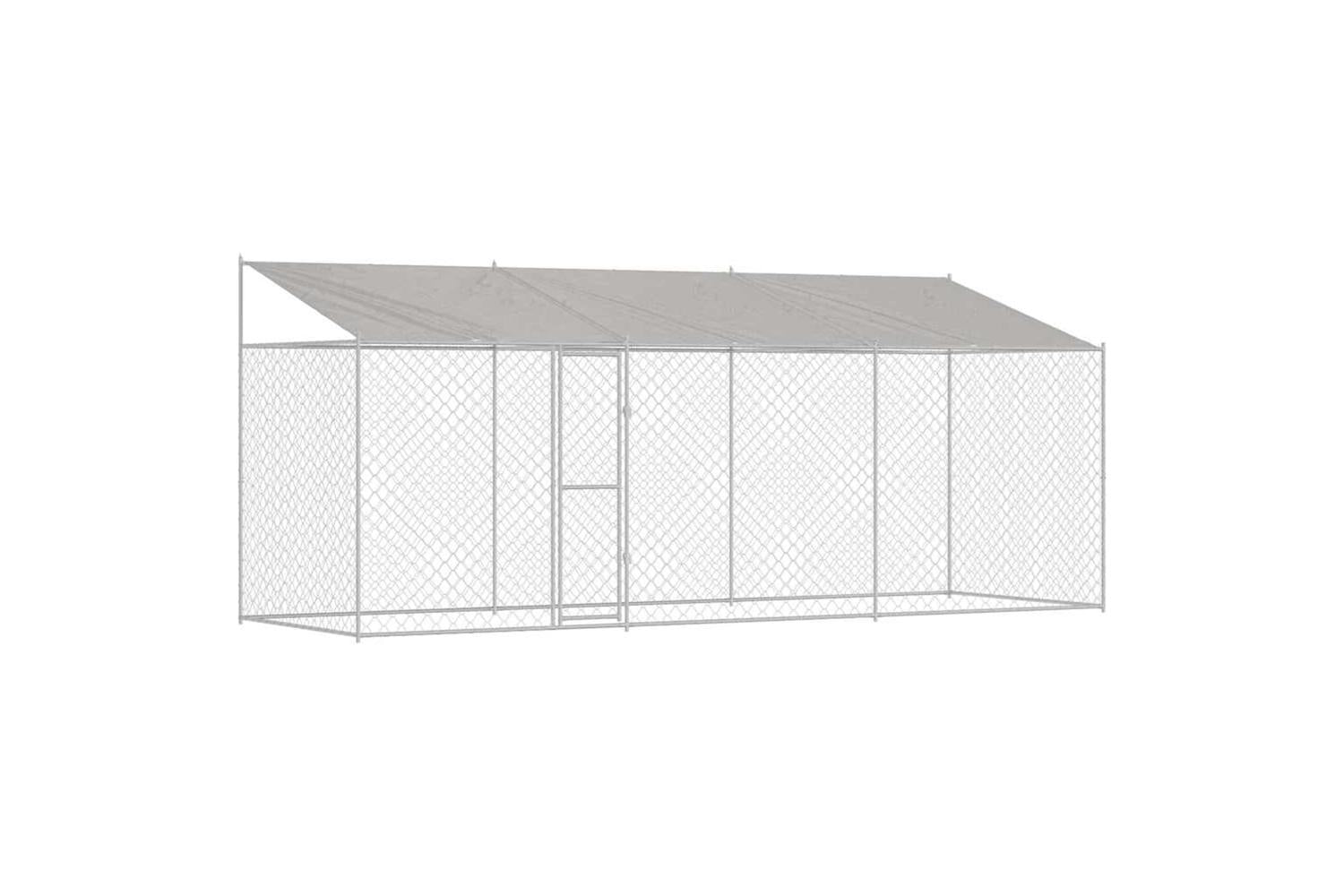 Dog Cage Silver 600 X 200 X 256 Cm Galvanised Steel-2