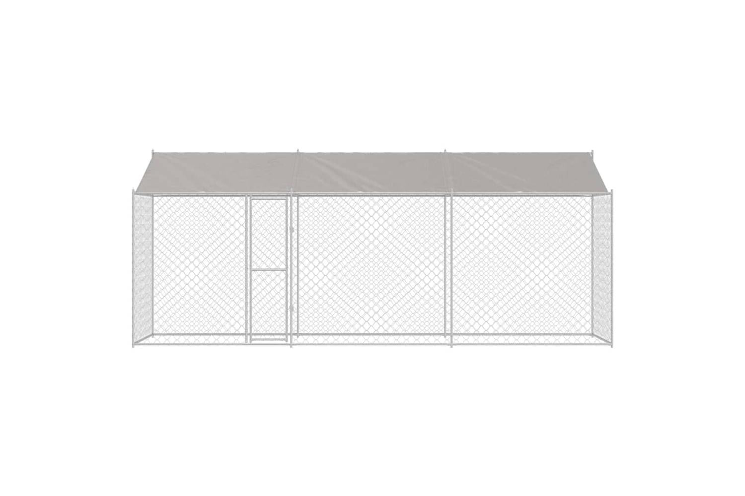 Dog Cage Silver 600 X 200 X 256 Cm Galvanised Steel-4