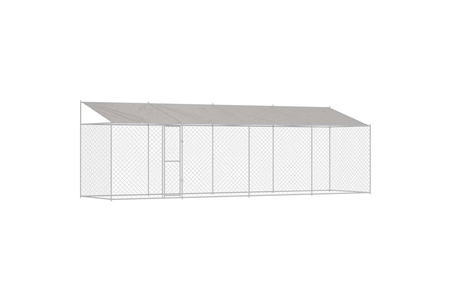 Dog Cage Silver 800 X 200 X 256 Cm Galvanised Steel-2