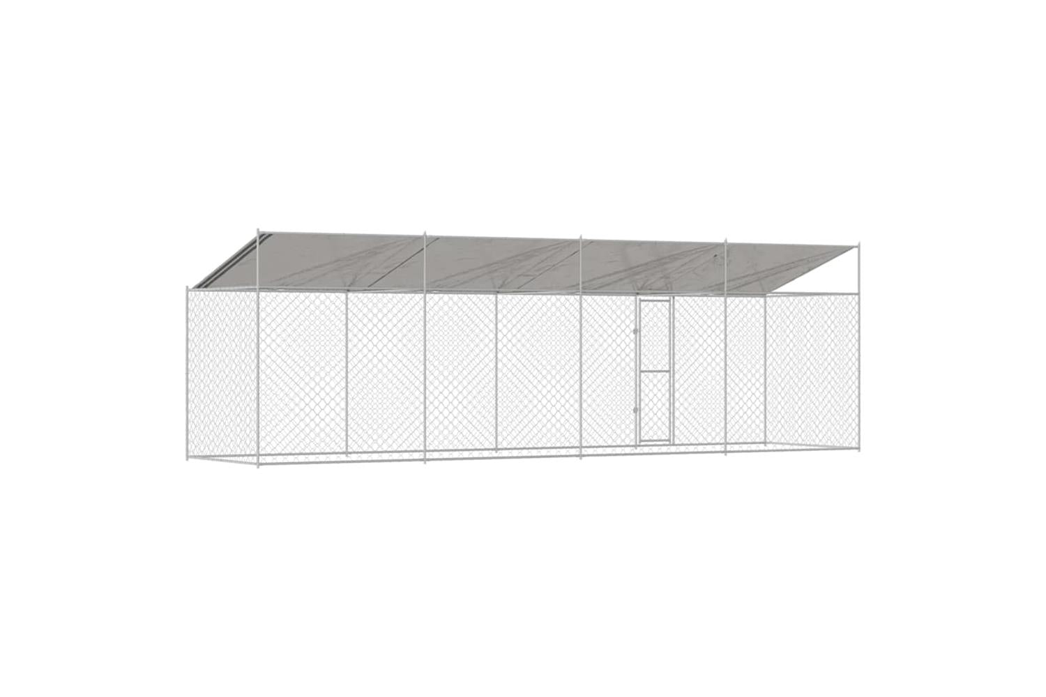 Dog Cage Silver 800 X 200 X 256 Cm Galvanised Steel-6