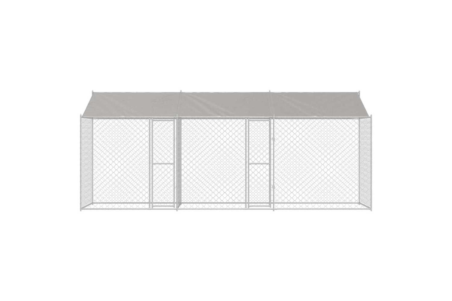 Dog Cage Silver 600 X 200 X 256 Cm Galvanised Steel-4