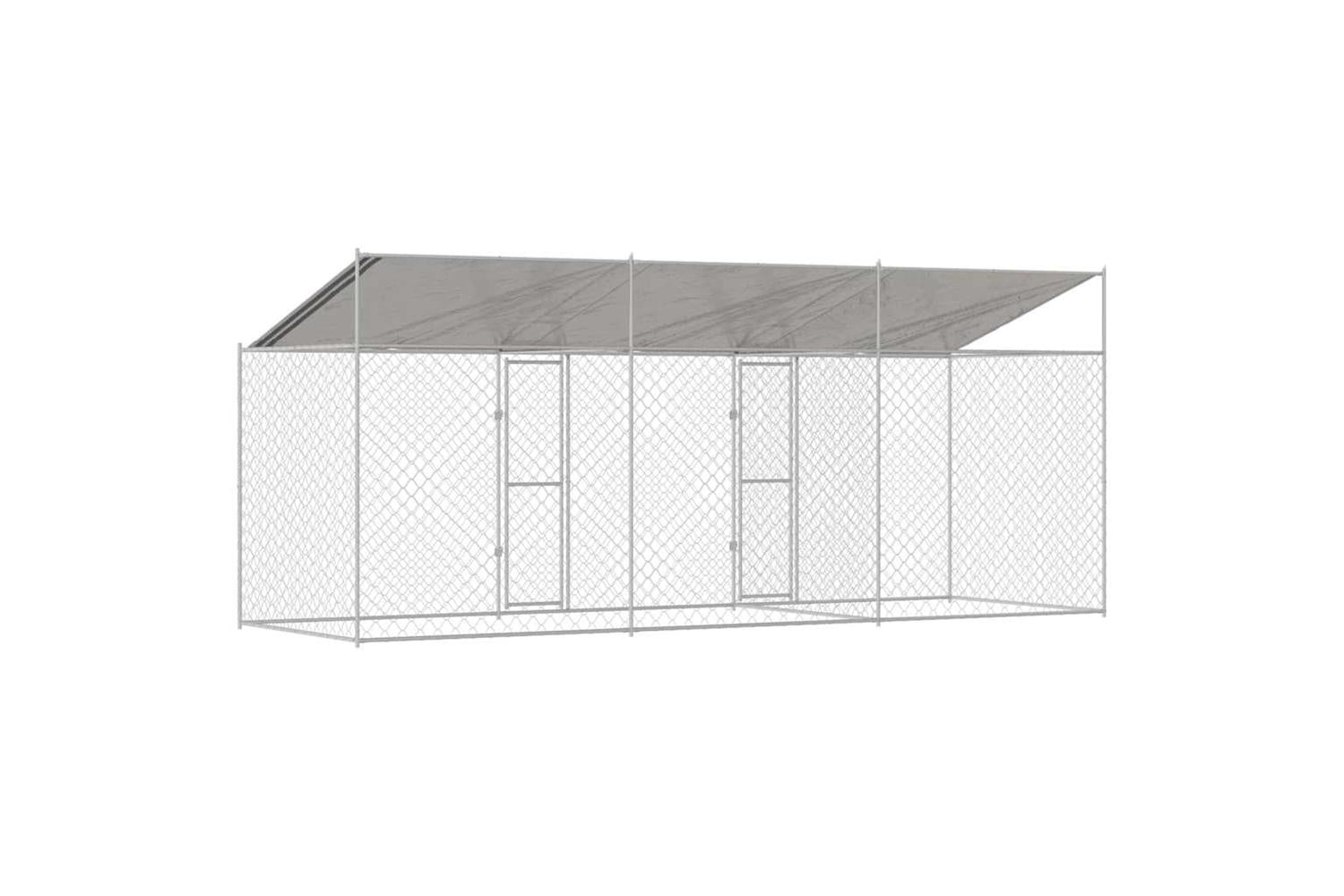 Dog Cage Silver 600 X 200 X 256 Cm Galvanised Steel-6