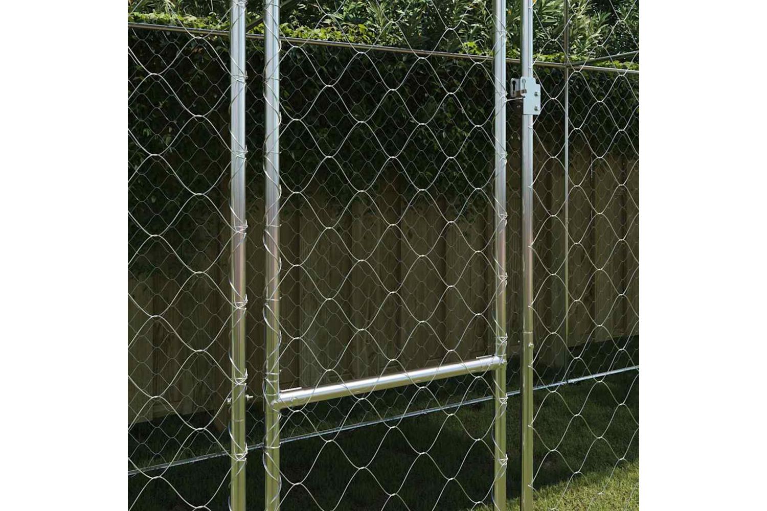Dog Cage Silver 800 X 200 X 256 Cm Galvanised Steel-3