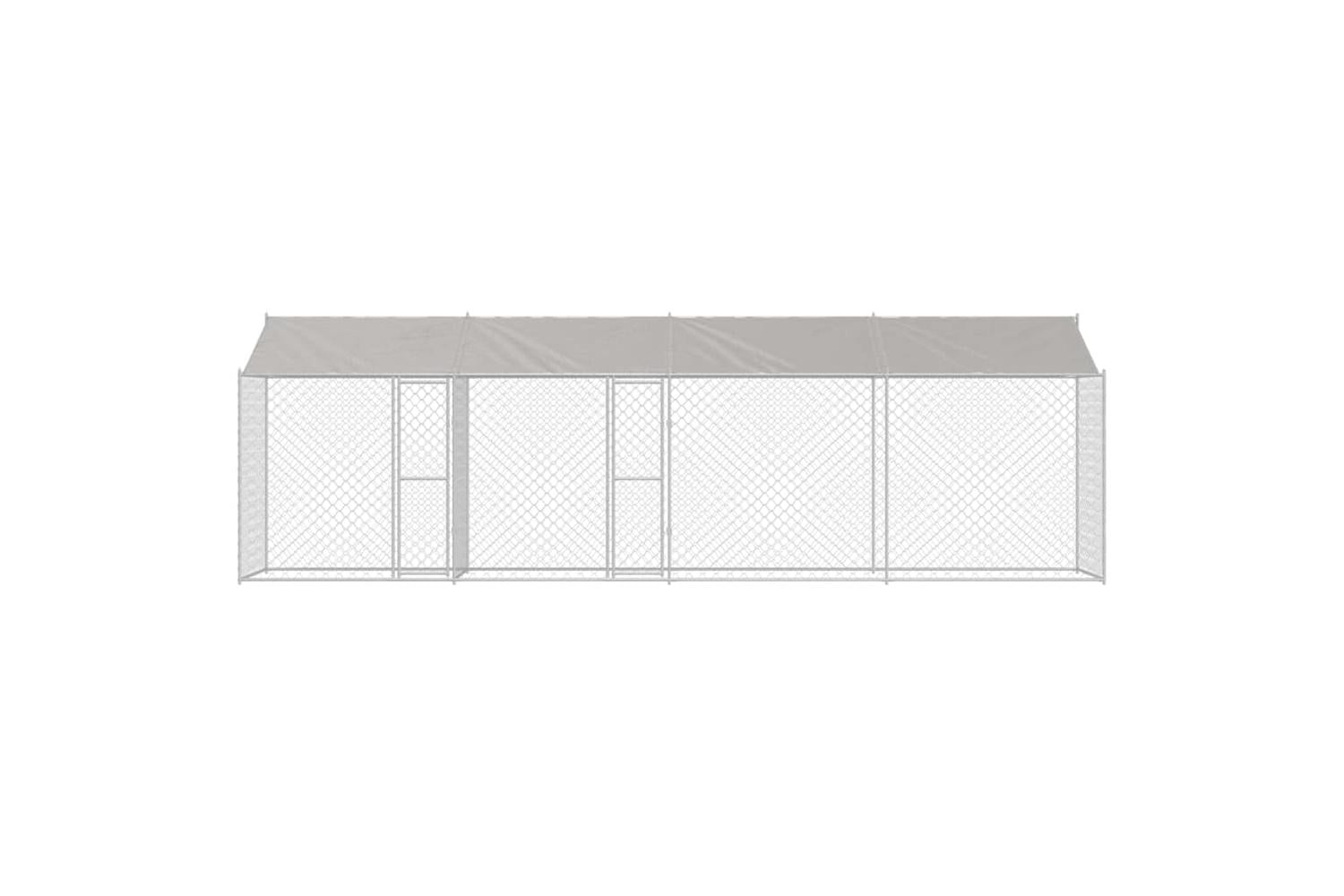 Dog Cage Silver 800 X 200 X 256 Cm Galvanised Steel-4