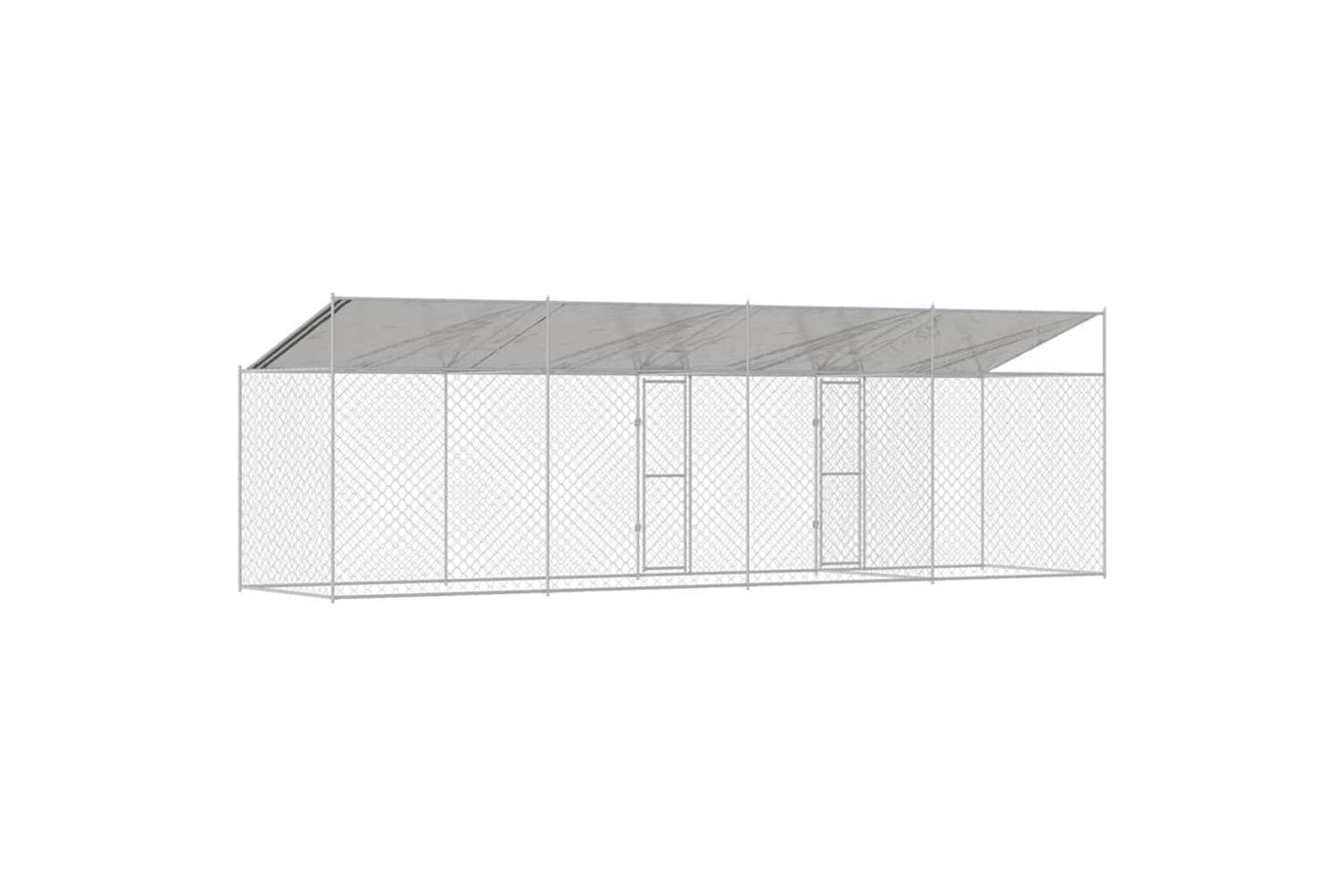 Dog Cage Silver 800 X 200 X 256 Cm Galvanised Steel-6