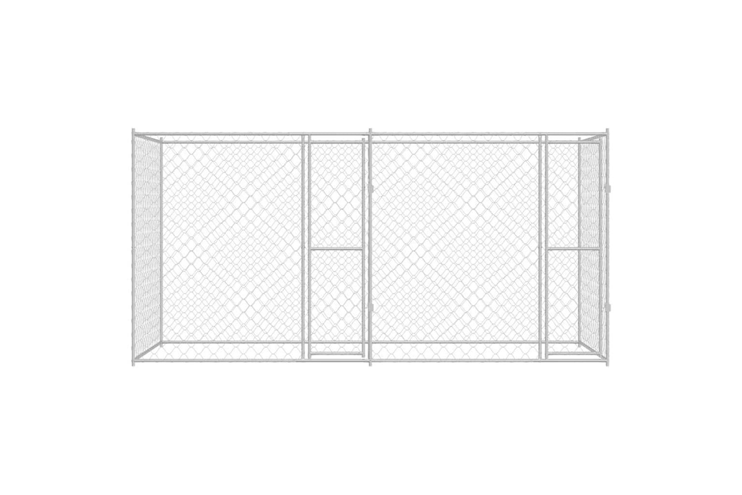 Dog Cage Silver 400 X 200 X 200 Cm Galvanised Steel-4