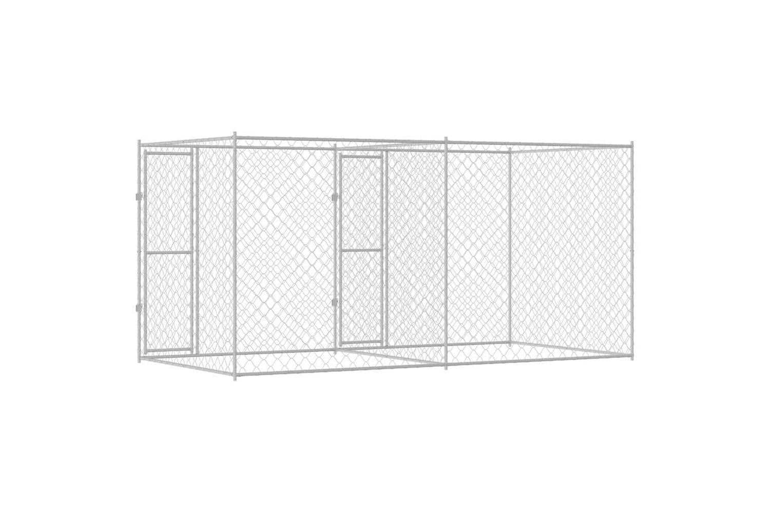 Dog Cage Silver 400 X 200 X 200 Cm Galvanised Steel-6