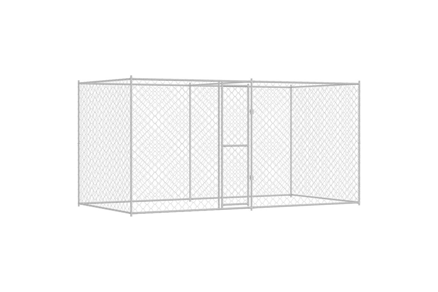 Dog Cage Silver 400 X 200 X 256 Cm Galvanised Steel