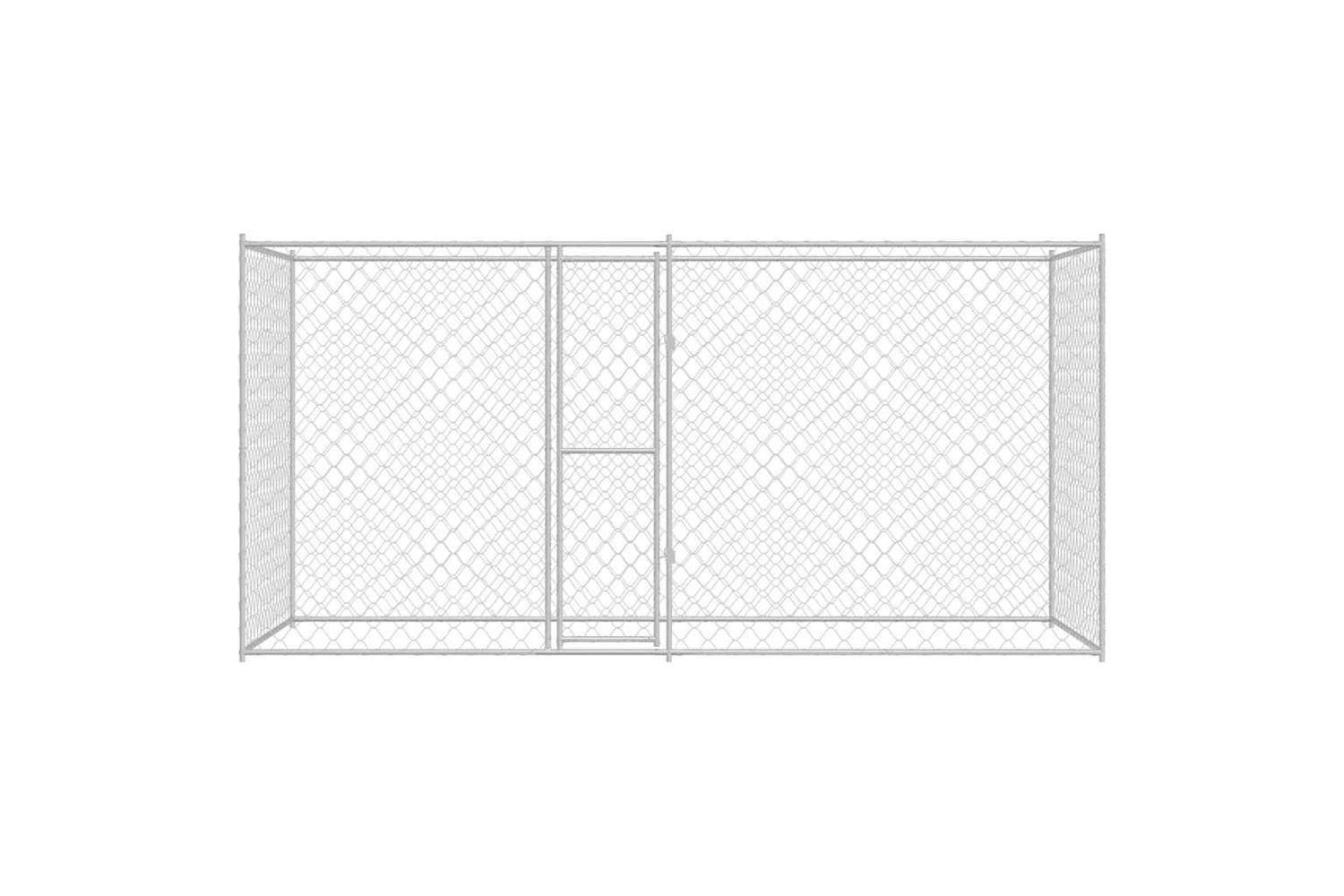 Dog Cage Silver 400 X 200 X 256 Cm Galvanised Steel-4