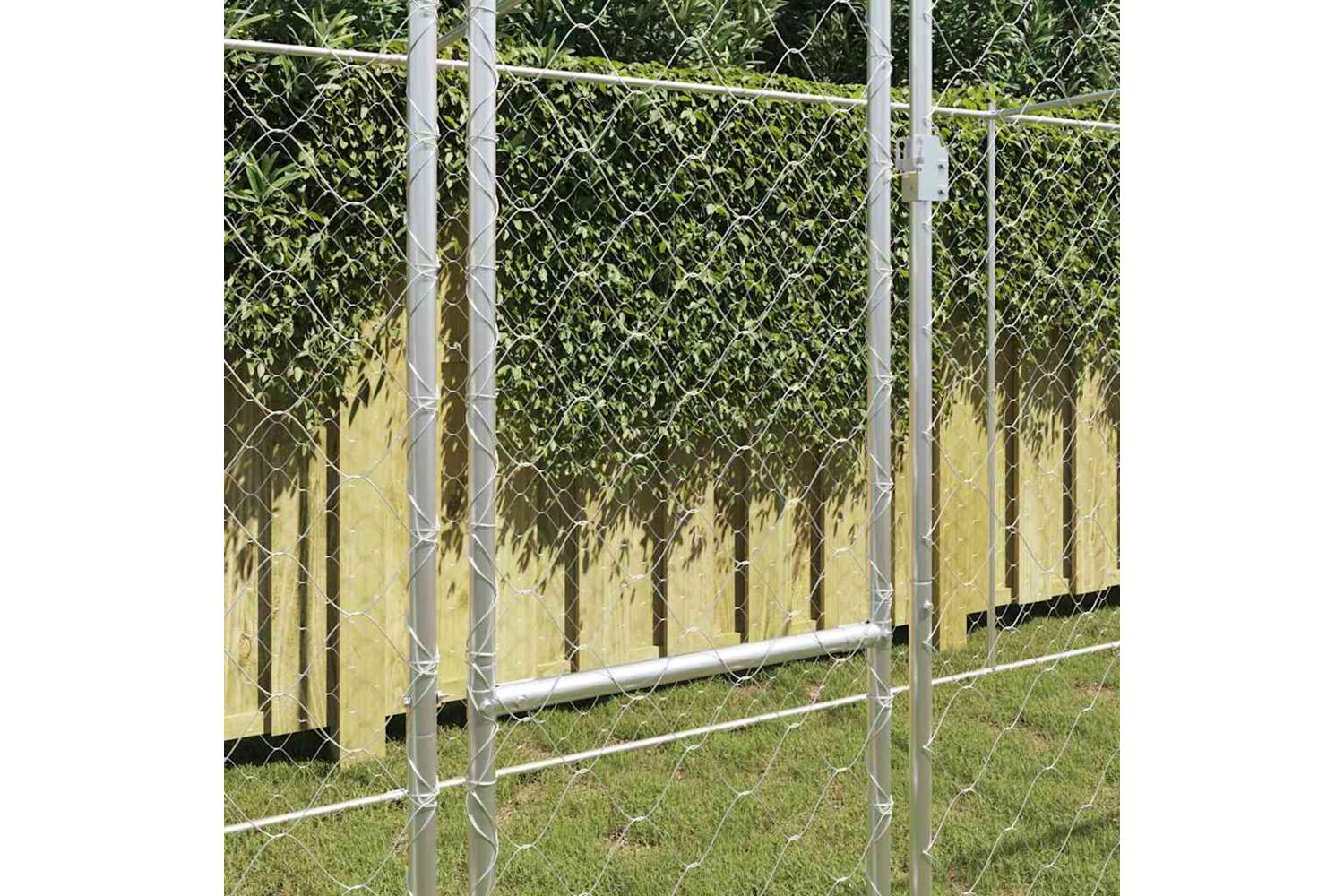 Dog Cage Silver 800 X 200 X 256 Cm Galvanised Steel-3