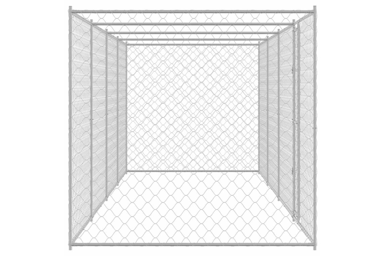 Dog Cage Silver 800 X 200 X 256 Cm Galvanised Steel-5