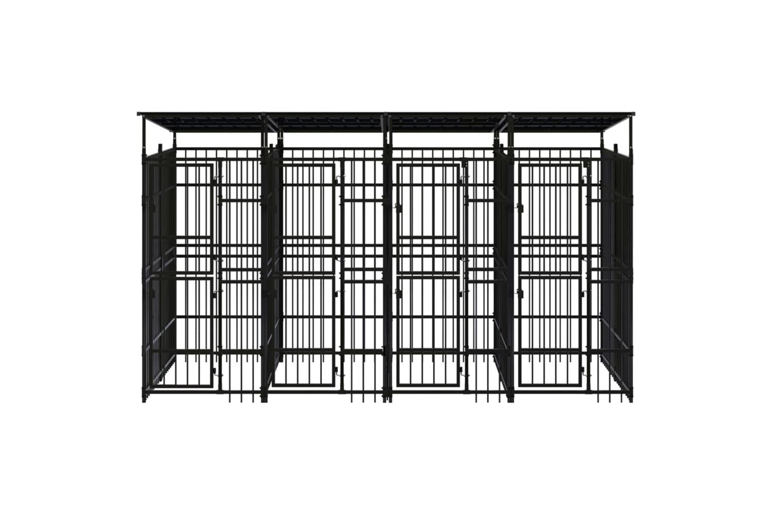 Outdoor Dog Kennel With Roof Steel 737 M-2