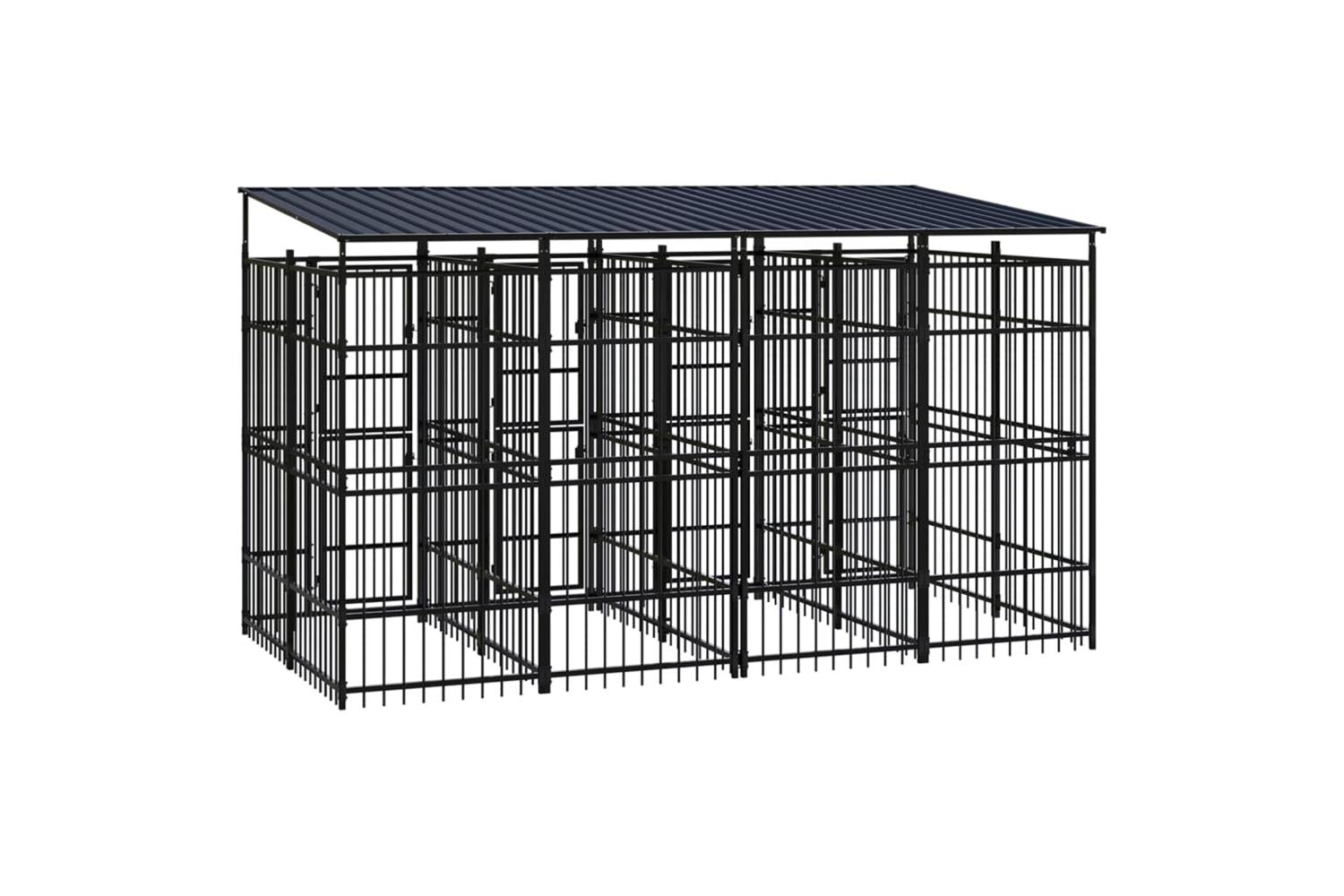 Outdoor Dog Kennel With Roof Steel 737 M-4