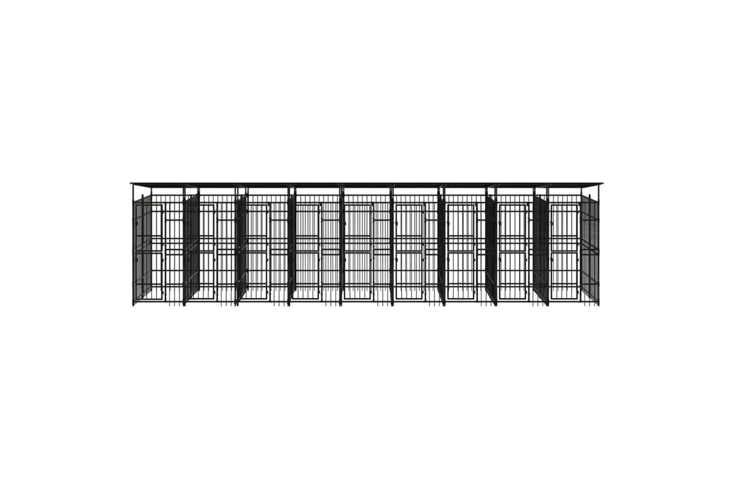 Outdoor Dog Kennel With Roof Steel 1659 M-2