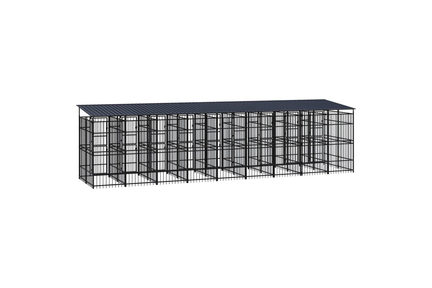 Outdoor Dog Kennel With Roof Steel 1659 M-4
