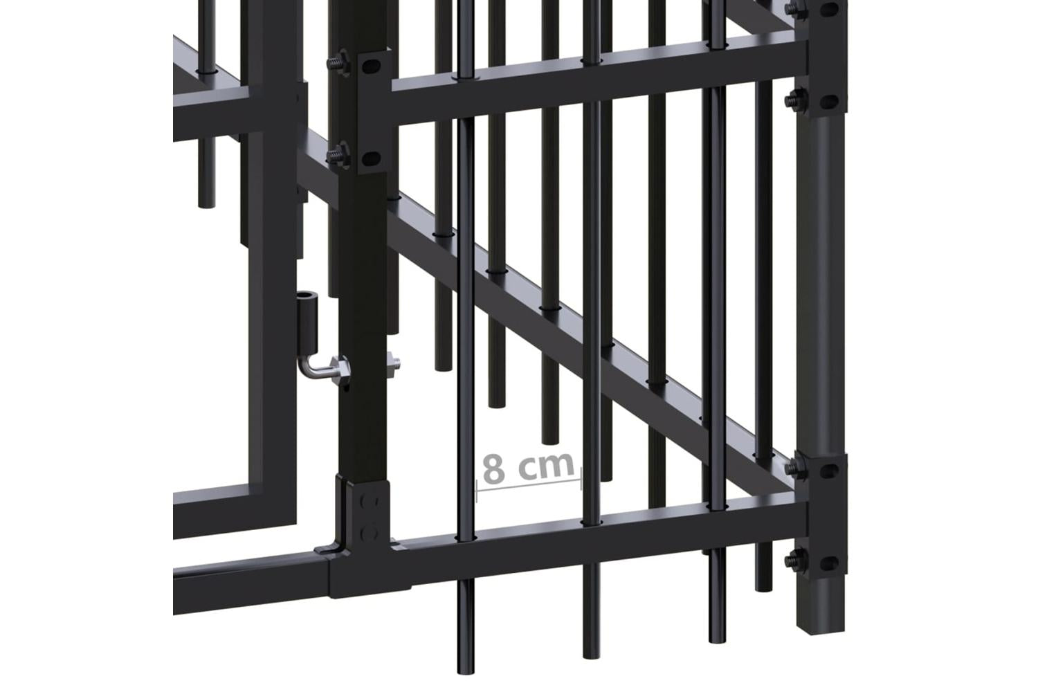 Outdoor Dog Kennel With Roof Steel 1659 M-7