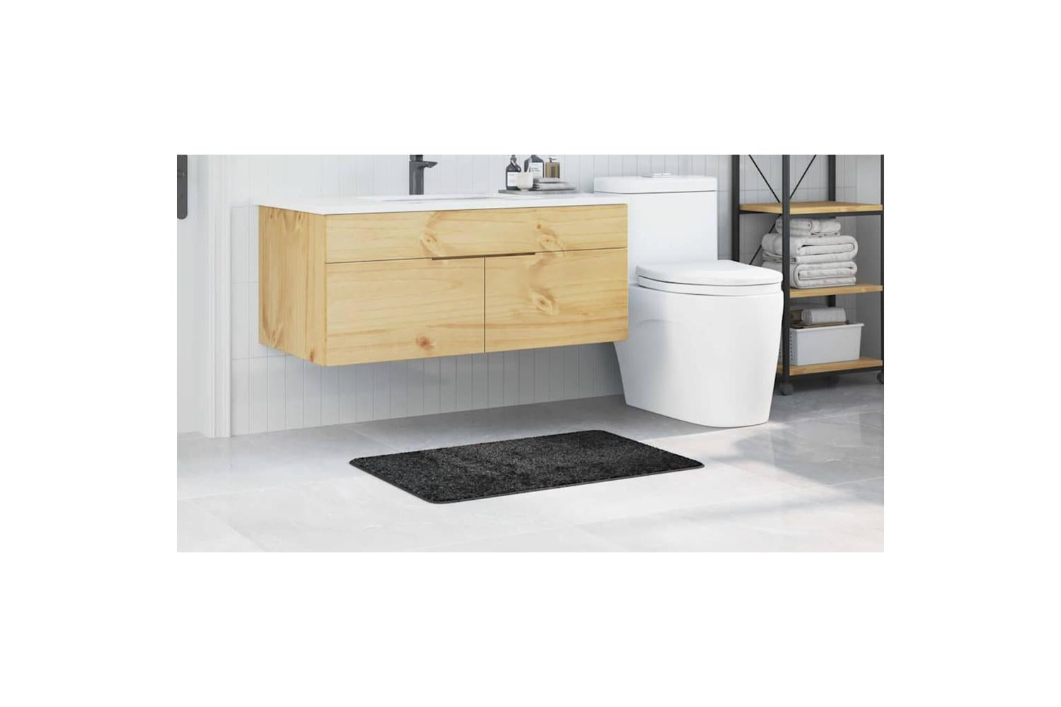 Anti-slip Bath Mat Dark Grey 60 X 90 Cm Pp-4