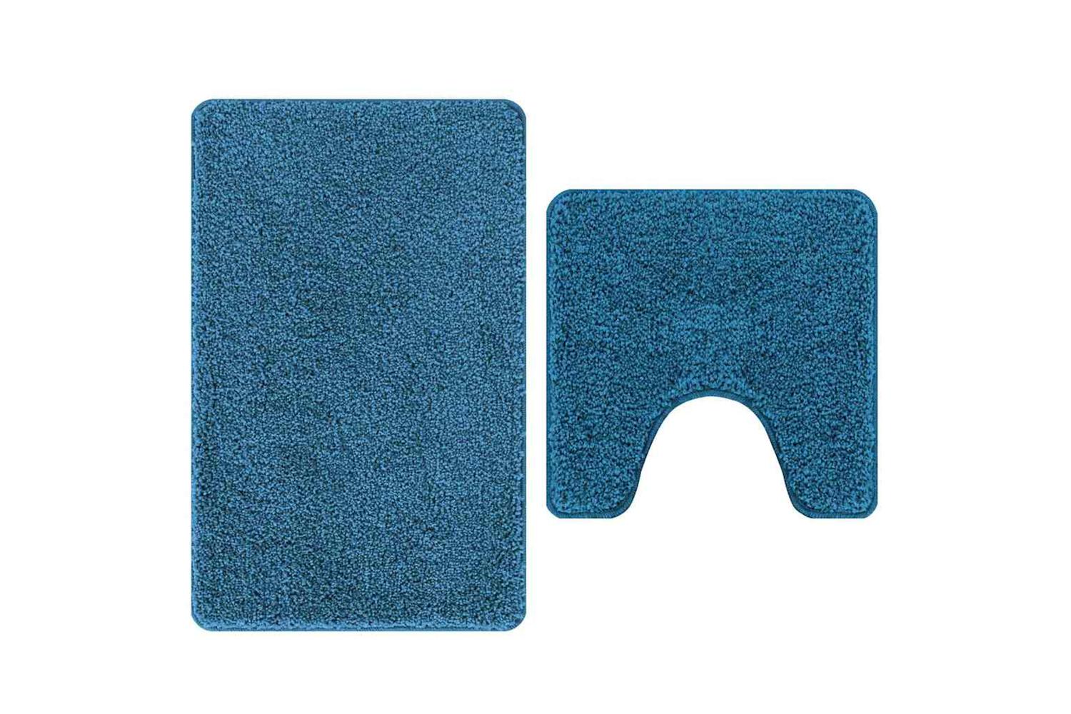 Anti-slip Bath Mat Set 2 Pcs Blue Pp-2