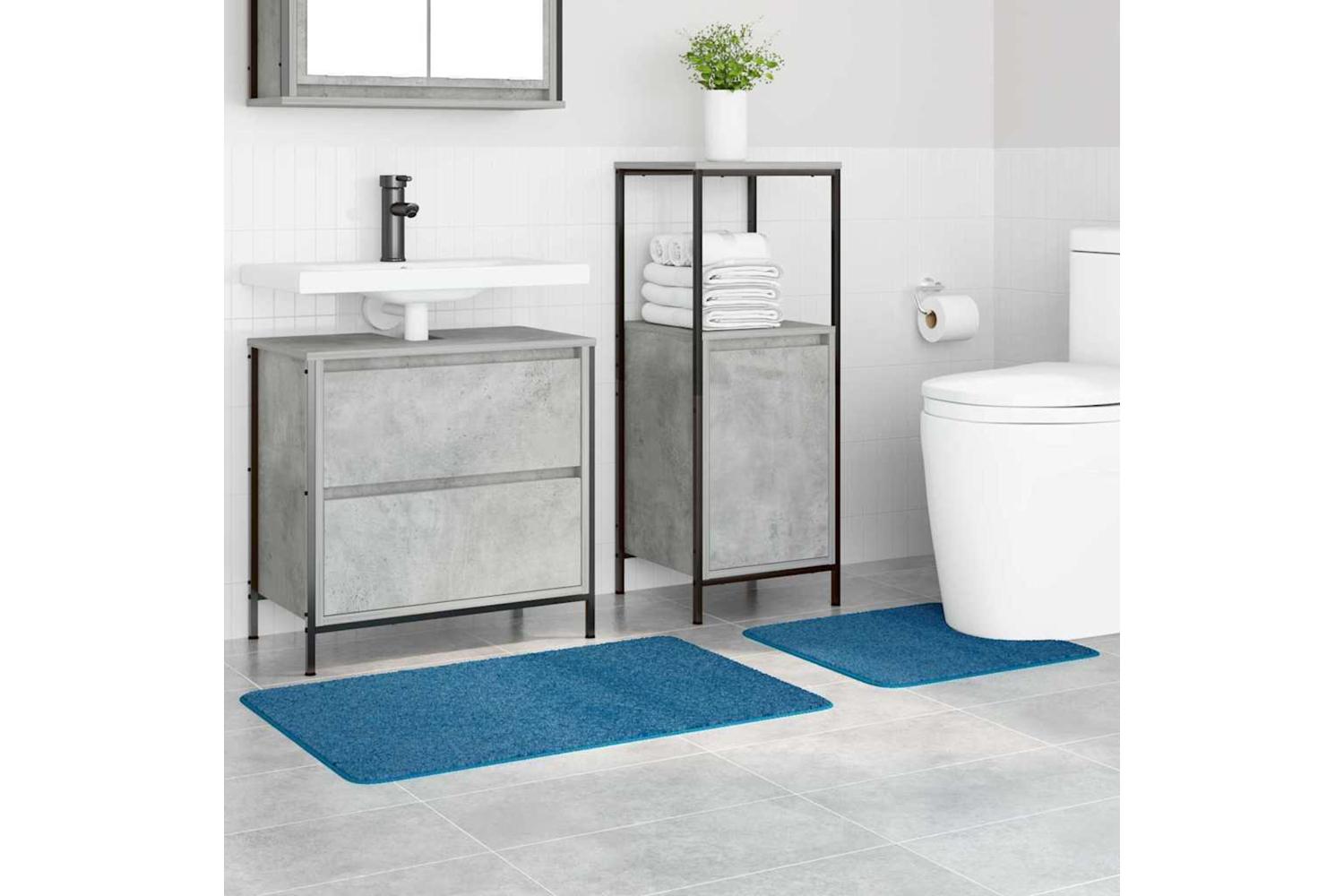 Anti-slip Bath Mat Set 2 Pcs Blue Pp-3