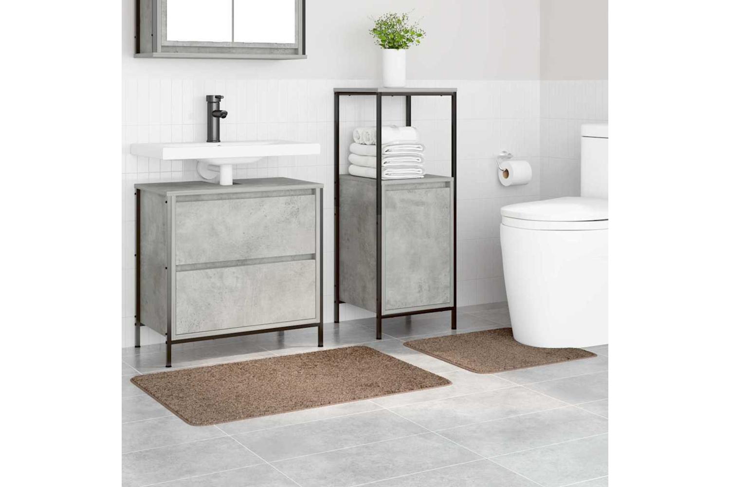 Anti-slip Bath Mat Set 2 Pcs Brown Pp-3