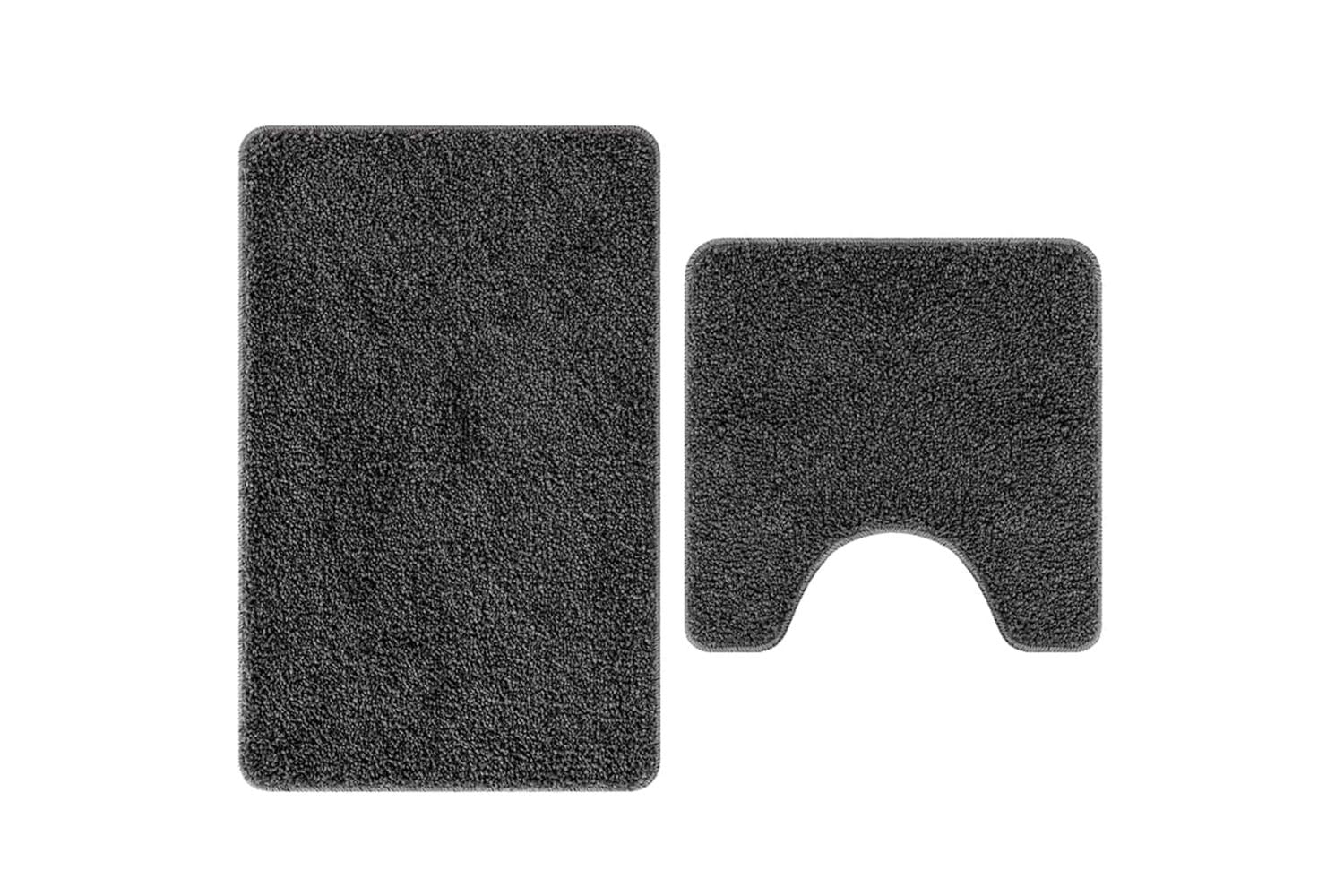Anti-slip Bath Mat Set 2 Pcs Dark Grey Pp-2