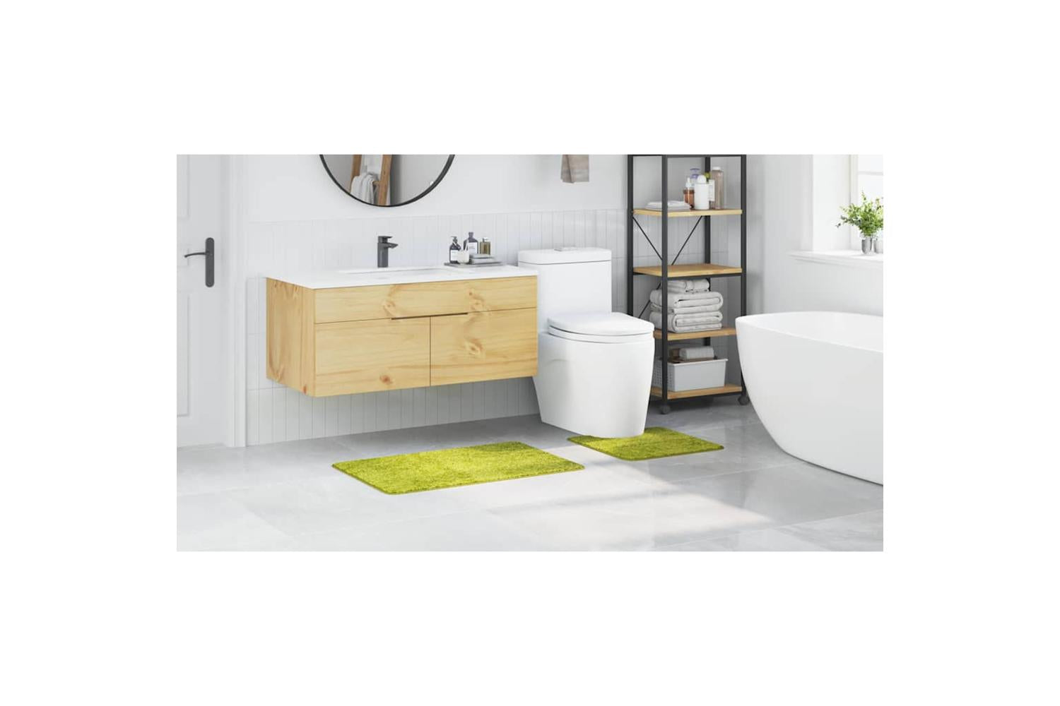 Anti-slip Bath Mat Set 2 Pcs Green Pp-4