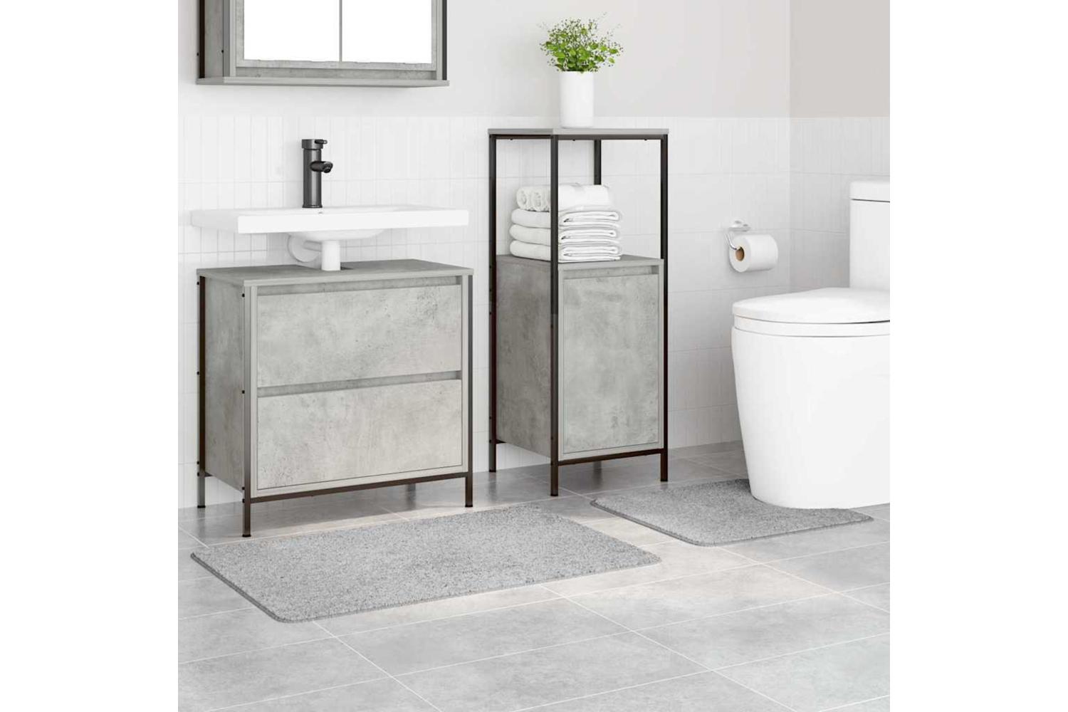 Anti-slip Bath Mat Set 2 Pcs Grey Pp-3