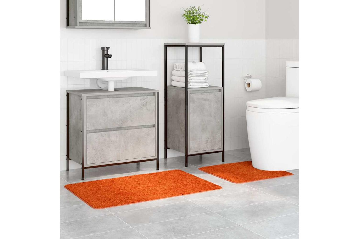 Anti-slip Bath Mat Set 2 Pcs Orange Pp-3