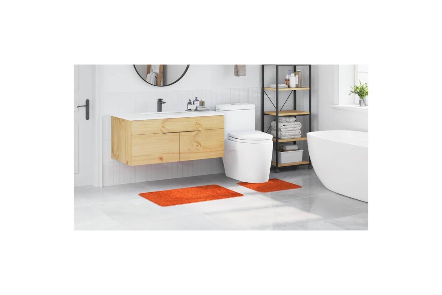 Anti-slip Bath Mat Set 2 Pcs Orange Pp-4