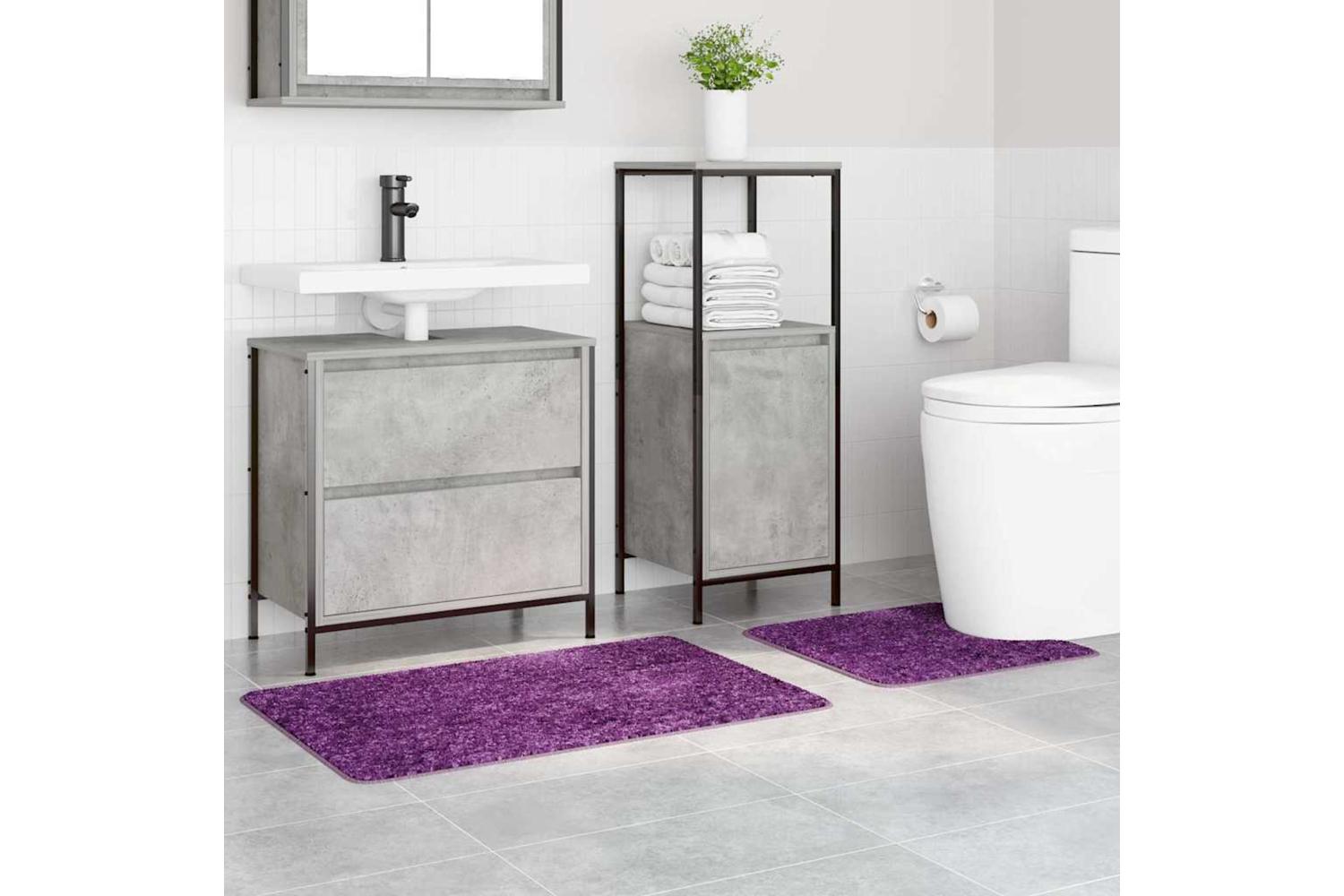 Anti-slip Bath Mat Set 2 Pcs Purple Pp-3