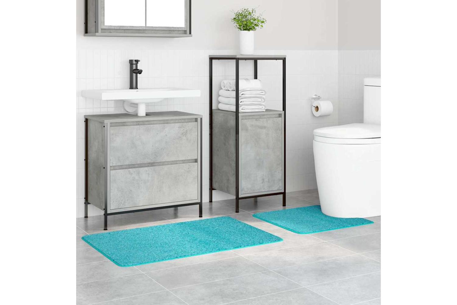 Anti-slip Bath Mat Set 2 Pcs Turquoise Pp-3