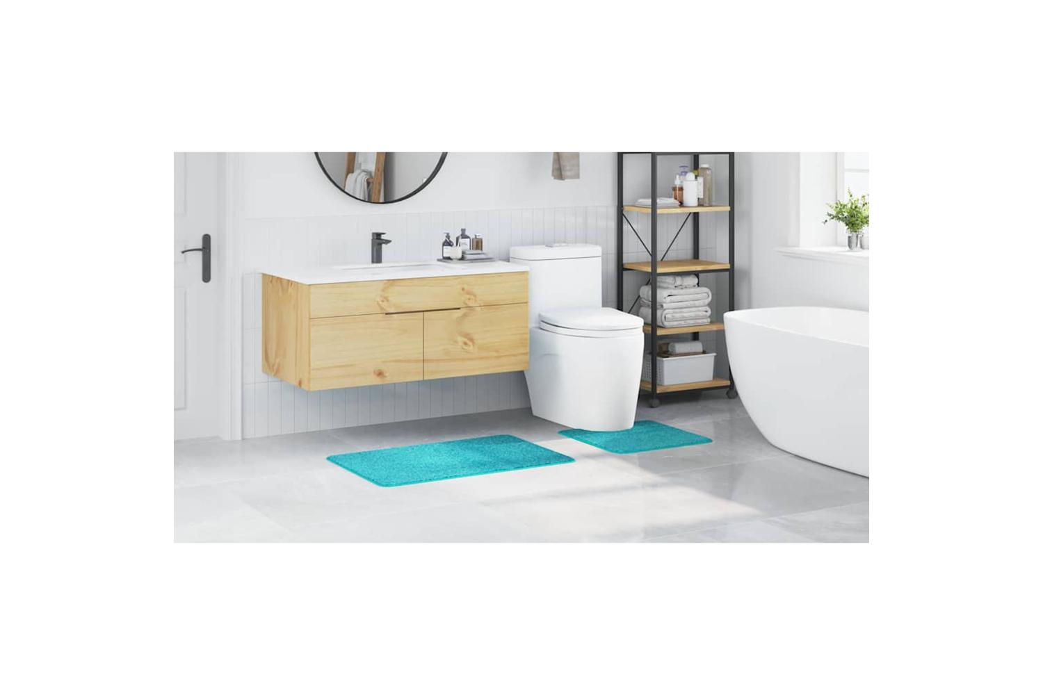Anti-slip Bath Mat Set 2 Pcs Turquoise Pp-4